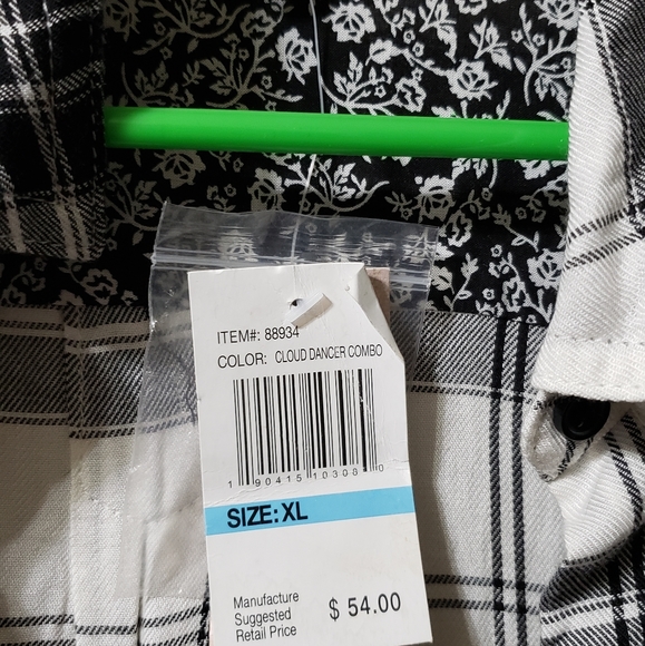 Black and white plaid button up - Picture 2 of 2